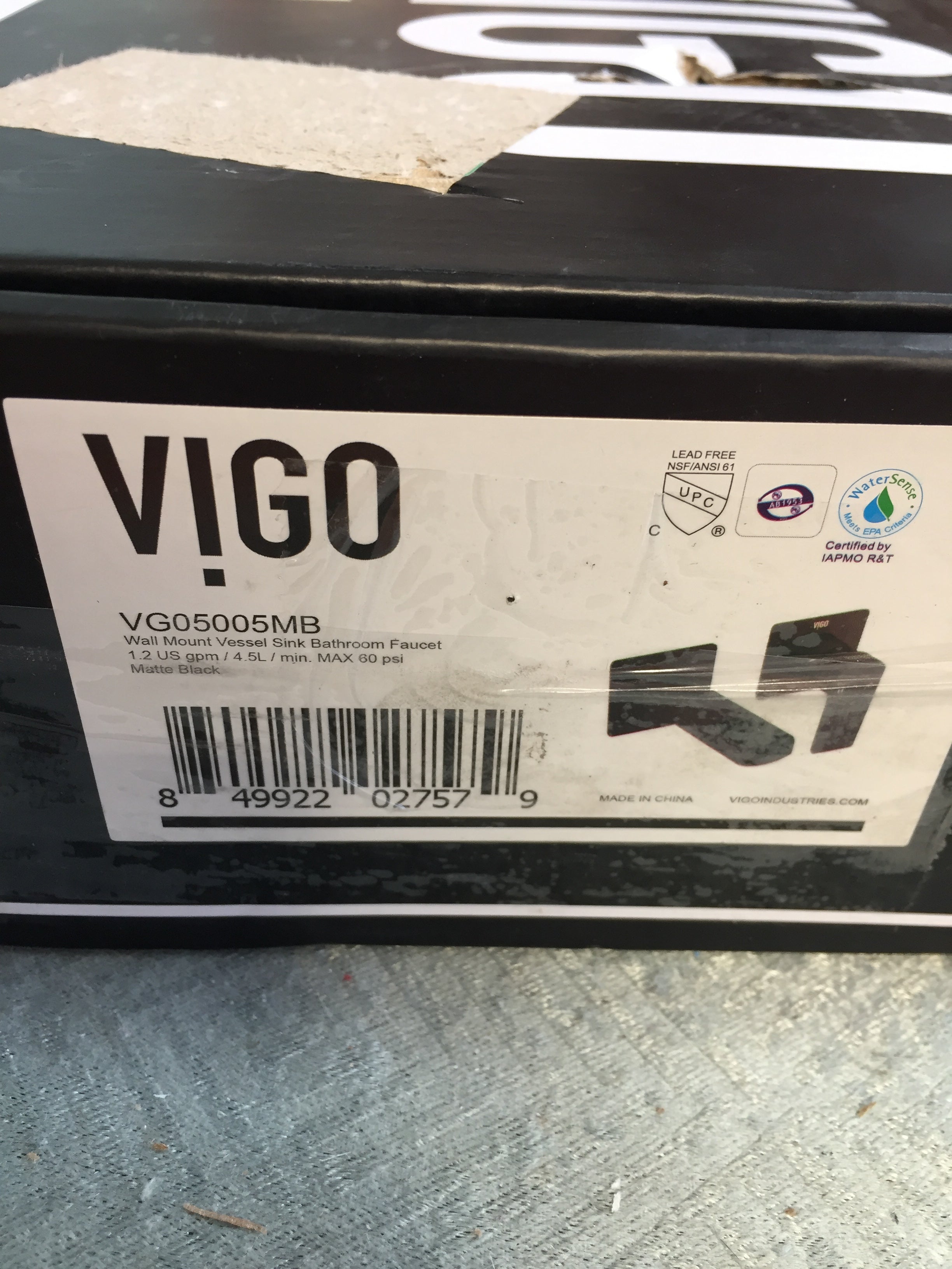 VIGO VG05005MB 5" H Atticus 1-Handle 2-Hole Wall-Mount Bathroom Sink Faucet Black (7653134172398)